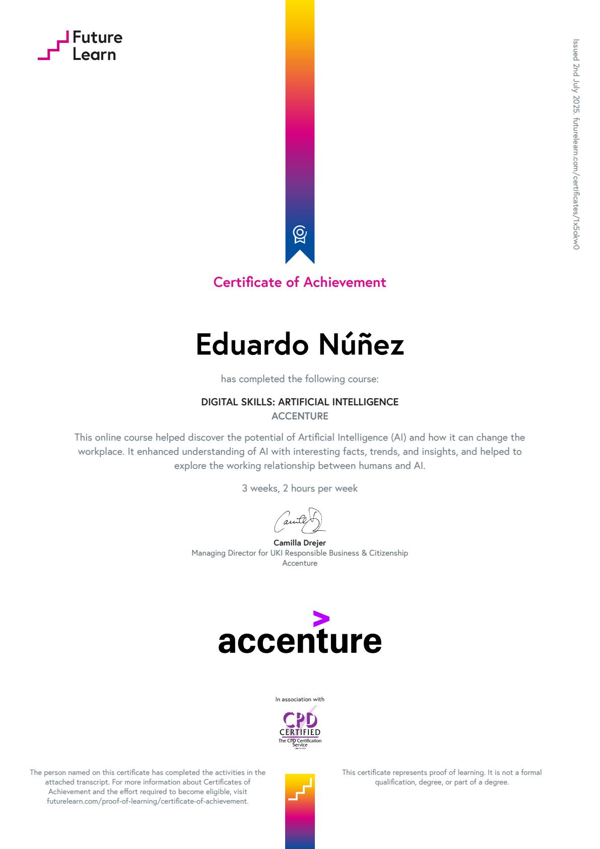 DIGITAL SKILLS: ARTIFICIAL INTELLIGENCE Certificate