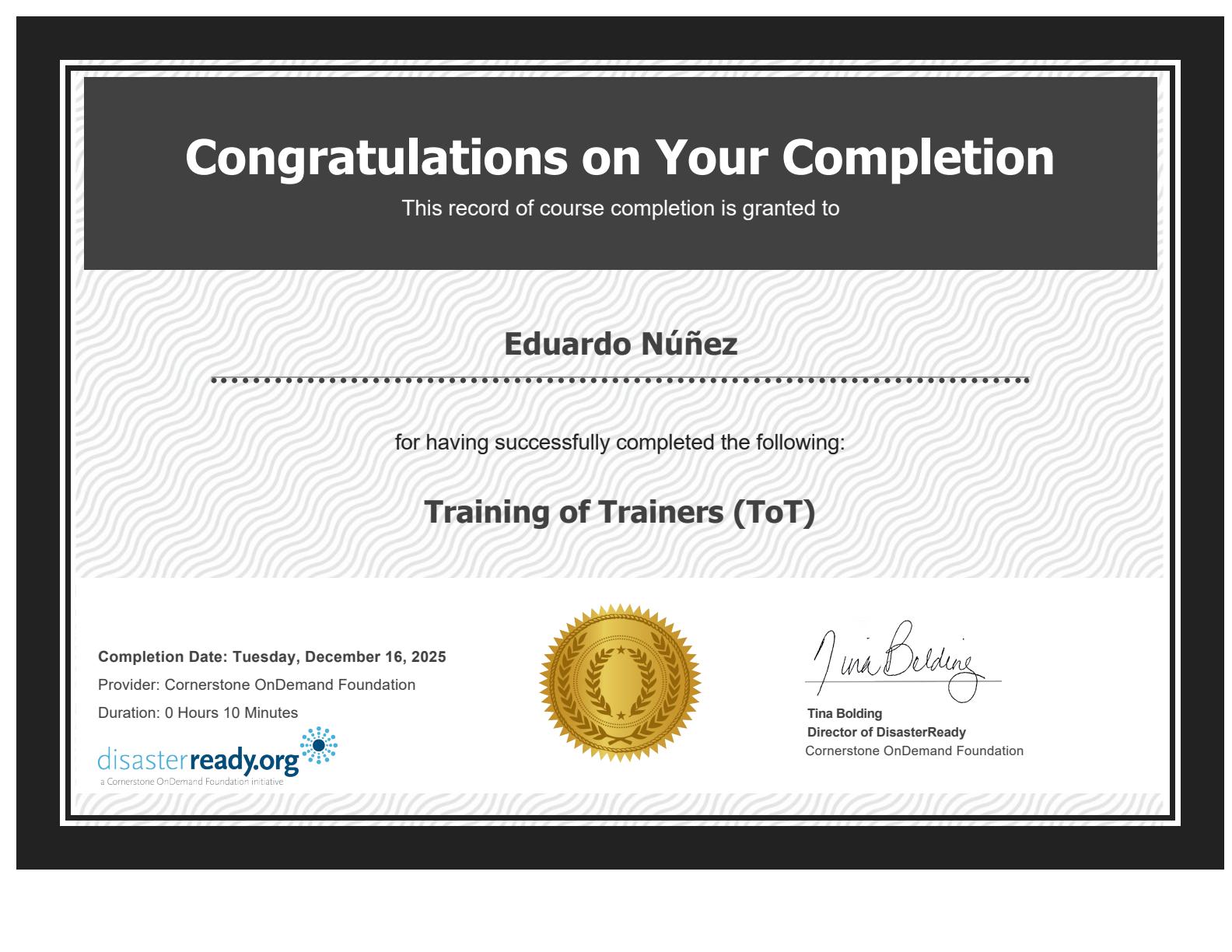 Training of trainers